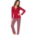 Женская пижама из вискозы Donna RITA long pyjamas, Цвет: бордовый, Размеры: S, изображение 2 Женская пижама из вискозы Donna RITA long pyjamas, Цвет: бордовый, Размеры: S, изображение 2