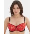 Кружевной мягкий бюстгальтер балконет Lina A 3069 черно-красный, Цвет: черно-красный, Размеры: 70C, изображение 3