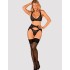 Кружевной комплект с поясом для чулок Obsessive DONNA DREAM SET, Цвет: черный, Размеры: XS/S, изображение 3