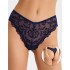 Трусы стринги с флоком Simona M 003 бархат темно-синий, Цвет: бархат темно-синий, Размеры: L