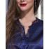 Атласный халат с кружевом Mia-Amore FLAMENCO 2087 темно-синий, Цвет: темно-синий, Размеры: XS, изображение 2