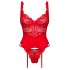 Красный корсет Obsessive AMOR CHERRIS CORSET, Цвет: красный, Размеры: S/M, изображение 3
