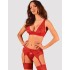 Сексуальный комплект-тройка Obsessive LACELOVE SET, Цвет: красный, Размеры: XS/S
