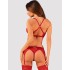 Сексуальный комплект-тройка Obsessive LACELOVE SET, Цвет: красный, Размеры: XS/S, изображение 2