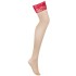 Чулочки под пояс Obsessive LACELOVE STOCKINGS, Цвет: красный, Размеры: M/L, изображение 4