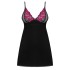 Сорочка с кружевом + стринги Obsessive ROSENTY CHEMISE, Цвет: черный, Размеры: XS/S, изображение 3