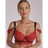 Мягкий кружевной бюстгальтер Kinga SANDRA 1124-SC, Цвет: красный+черный, Размеры: 85D, изображение 4