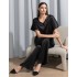 Атласная пижама с широкими брюками Mia-Amore MARY 7436 черный, Цвет: черный, Размеры: S, изображение 4