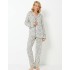 Пижама женская с брюками Aruelle BETHANY, Цвет: молочный/черный, Размеры: S, изображение 2