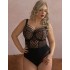 Боди с мягкой чашкой Kris Line PANTHER BODY soft full cup, Цвет: черный+бежевый, Размеры: 65H, изображение 3