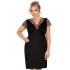 Сорочка с кружевными вставками Donna EMMA PLUS nightdress, Цвет: черный, Размеры: 4XL