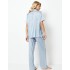 Атласная пижама с брюками Aruelle ESSY, Цвет: голубой, Размеры: S, изображение 3
