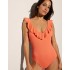 Слитный купальник с рюшей Ysabel Mora 82639 оранжевый, Цвет: оранжевый, Размеры: 80B