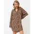 Леопардовая рубашка из вискозы Aruelle SUSAN, Цвет: кофейный, Размеры: S, изображение 3