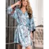 Шелковый халат кимоно Mia-Amore PROSECCO 4223, Цвет: бирюзовый, Размеры: 2XL/3XL, изображение 3