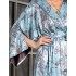 Шелковый халат кимоно Mia-Amore PROSECCO 4223, Цвет: бирюзовый, Размеры: 2XL/3XL, изображение 4