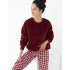 Домашний комплект с плюшевым свитшотом Sensis BESSIE, Цвет: бордовый, Размеры: L
