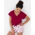 Женская пижама с шортами Sensis MELANIE, Цвет: бордовый, Размеры: L