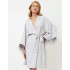 Халат-кимоно с перьями Aruelle BRIGITTE GREY, Цвет: светло-серый, Размеры: XS