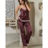 Атласная пижама тройка Mia-Mella JULIA 8735 винный, Цвет: винный, Размеры: S, изображение 2