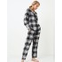 Фланелевая пижама со штанами Aruelle JOAN, Цвет: черный/белый, Размеры: 2XL, изображение 3