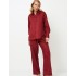 Хлопковая пижама с брюками Aruelle VITTORIA, Цвет: бургундское вино, Размеры: M, изображение 2