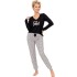 Пижама с брюками Donna PANTERA long pyjamas BLACK, Цвет: черный, Размеры: S, изображение 2