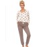 Пижама женская из хлопка Donna RENI long pyjamas BEIGE, Цвет: бежевый, Размеры: S, изображение 2