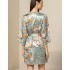 Короткий халат с цветами Mia-Amore AZALIA 4413, Цвет: серебристый, Размеры: L/XL, изображение 2 Короткий халат с цветами Mia-Amore AZALIA 4413, Цвет: серебристый, Размеры: L/XL, изображение 2