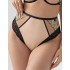 Высокие трусы стринги Kris Line LIME stringi high waist, Цвет: бежевый+лайм, Размеры: XL
