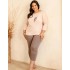 Домашний комплект из хлопка Taro 3287/3289 JANE, Цвет: бежево-розовый/латте, Размеры: 3XL, изображение 2