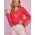 Хлопковая женская пижама Taro AMALIA 3235-01, Цвет: малиновый, Размеры: L
