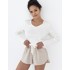 Женская пижама с шортами Sensis BEATRIX, Цвет: белый, Размеры: L, изображение 2