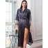 Длинный шёлковый халат Mia-Amore ALETTA 4449, Цвет: антрацит, Размеры: 4XL/5XL