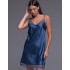 Короткая атласная сорочка Mia-Amore VIOLA 7500, Цвет: синий, Размеры: 2XL, изображение 3