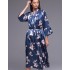 Длинный атласный халат Mia-Amore VIOLA 7509, Цвет: синий, Размеры: 4XL/5XL