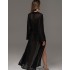 Длинный пляжный халат Mia-Amore SEYCHELLES 5387 черный, Цвет: черный, Размеры: 4XL/5XL, изображение 2