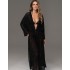 Длинный пляжный халат Mia-Amore SEYCHELLES 5387 черный, Цвет: черный, Размеры: 4XL/5XL, изображение 4