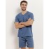 Пижама мужская с шортами Taro 3397/3398/3399 HENRY, Цвет: джинс, Размеры: 4XL