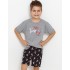 Пижама для мальчиков с шортами Taro 2897/2898/2899 RELAX, Цвет: серый/черный, Размеры: 110