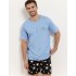 Пижама мужская с шортами Taro 3393 SPENCER, Цвет: голубой/черный, Размеры: L