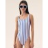 Полосатый слитный купальник Esotiq 42833 MALLORC, Цвет: синий/белый, Размеры: L, изображение 2
