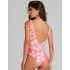 Цветной купальник со шнуровкой Cosita Linda 25039M GLAMOROUS LEAVES, Цвет: розовый, Размеры: M, изображение 2