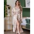 Длинный шёлковый халат Mia-Amore SIMFONIA 4619, Цвет: бежевый, Размеры: 4XL/5XL, изображение 4
