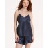 Атласная пижама с рюшами Mia-Mella JULIA CHARME 8754 черника, Цвет: черника, Размеры: S