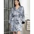 Халат шёлковый короткий Mia-Amore ARGENTA 4233, Цвет: стальной, Размеры: 2XL/3XL, изображение 3
