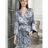 Халат шёлковый короткий Mia-Amore ARGENTA 4233, Цвет: стальной, Размеры: 2XL/3XL, изображение 4