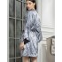 Халат шёлковый короткий Mia-Amore ARGENTA 4233, Цвет: стальной, Размеры: 2XL/3XL, изображение 2