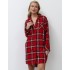 Ночная рубашка из фланели Aruelle BELL, Цвет: красный, Размеры: S