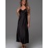 Шёлковая длинная сорочка Mia-Amore MERLOT 4744 черный, Цвет: черный, Размеры: 2XL, изображение 4